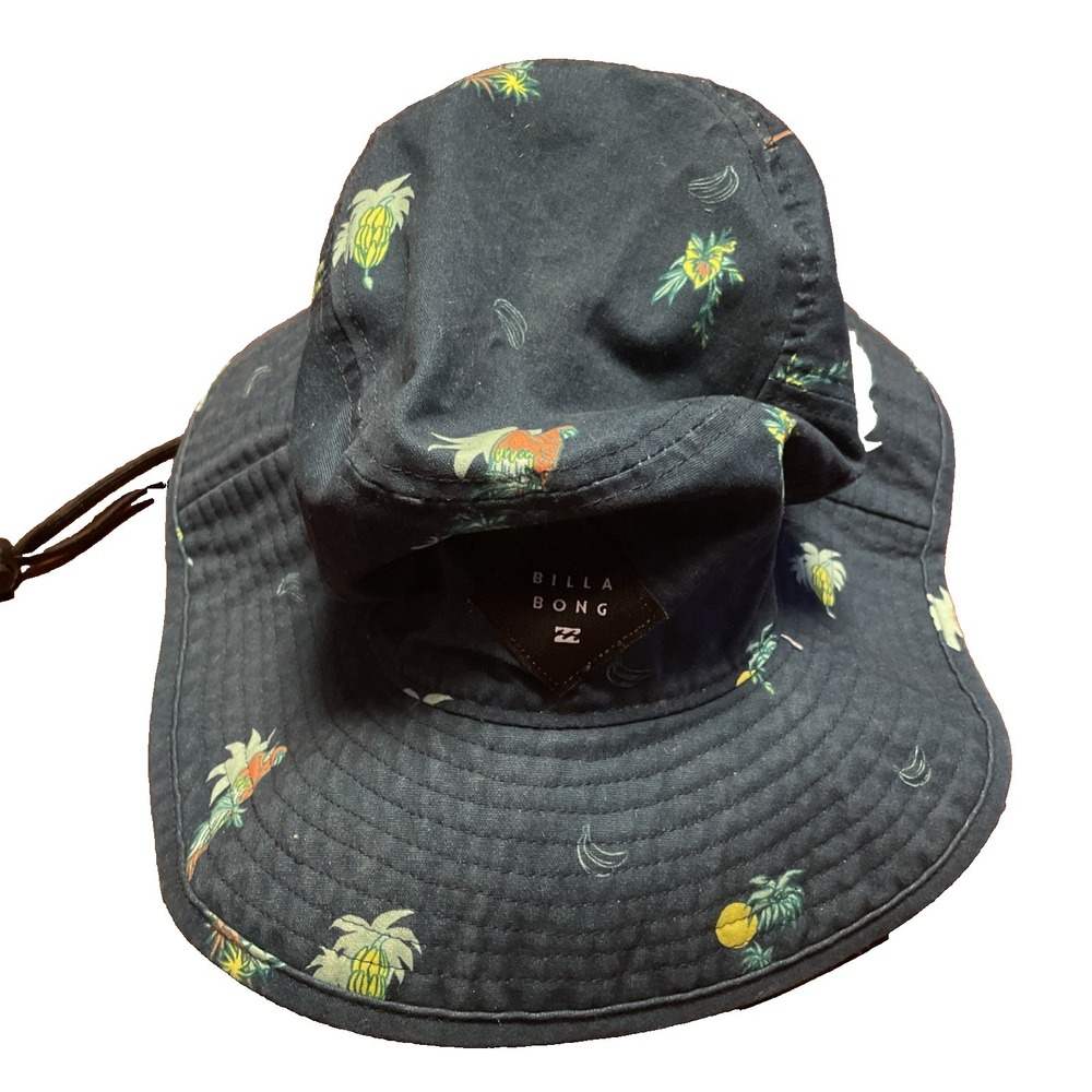 Bucket Hat‎ Billabong Blue Big John Print Skate Surf Beach Fish Camp Hike OS